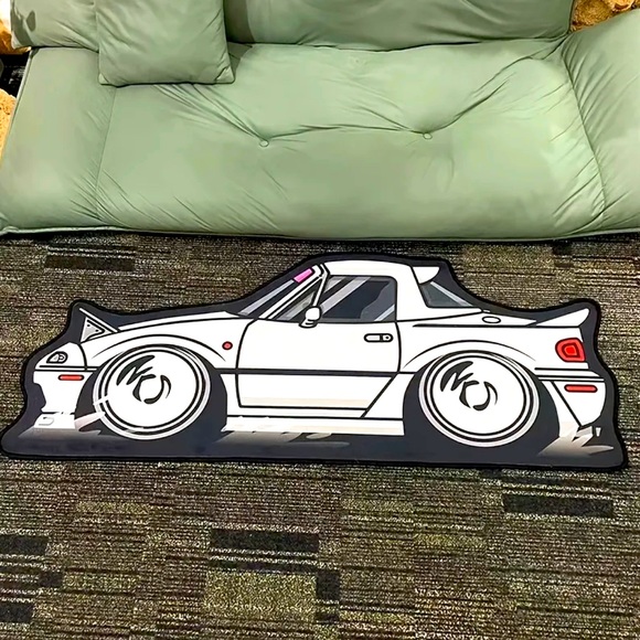 White Mazda Rx-7 Rug - Picture 1 of 1